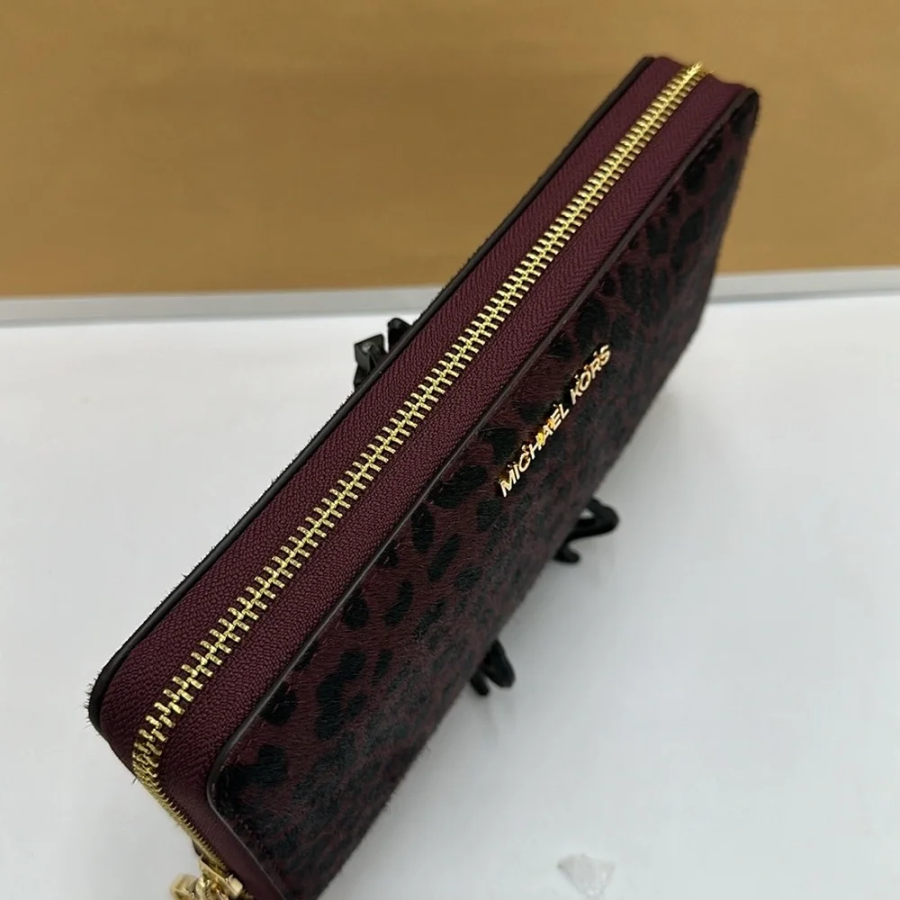 MICHAEL KORS Leather Large Continental Wristlet Phone Case Wallet Exotic Print